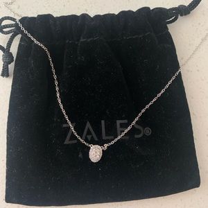 1/4 CT. T.W. Composite Oval Diamond Frame Necklace in 10k white gold